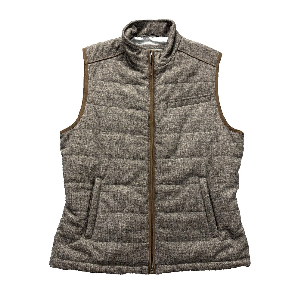 Jos. A. Bank Reserve Puffer Vest Mens M Quilted Wool Blend Full Zip Gorpcore